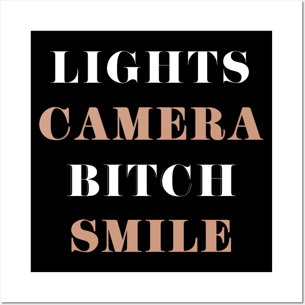 Lights Camera And Smile Wall Art by Likeable Design